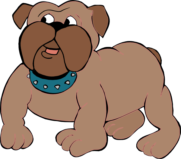 600x528 Curious Bulldog Cartoon Clip Art