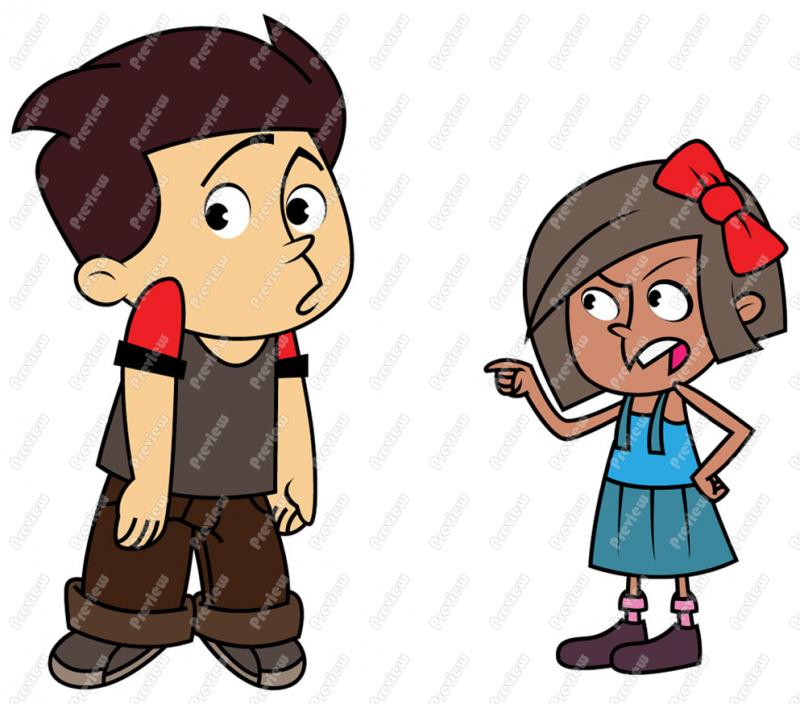 800x704 Girl Child Standing Up To Bully Clip Art