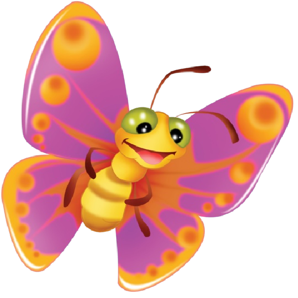 600x600 Cute Butterfly Cartoon Clip Art Images On A Transparent Background