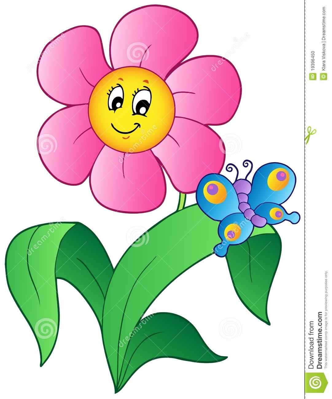 1081x1300 More Similar Stock Images Of ` Cartoon Flower With Butterfly