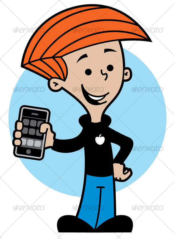 590x807 Kid With Cell Phone Vector Graphics, Template And Infographics