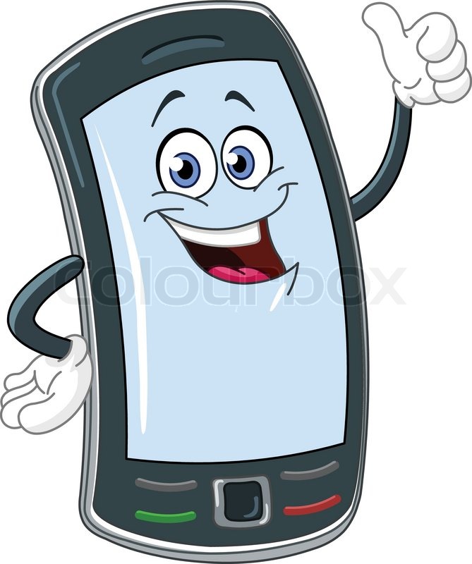 669x800 Smart Phone Cartoon With Thumb Up Stock Vector Colourbox