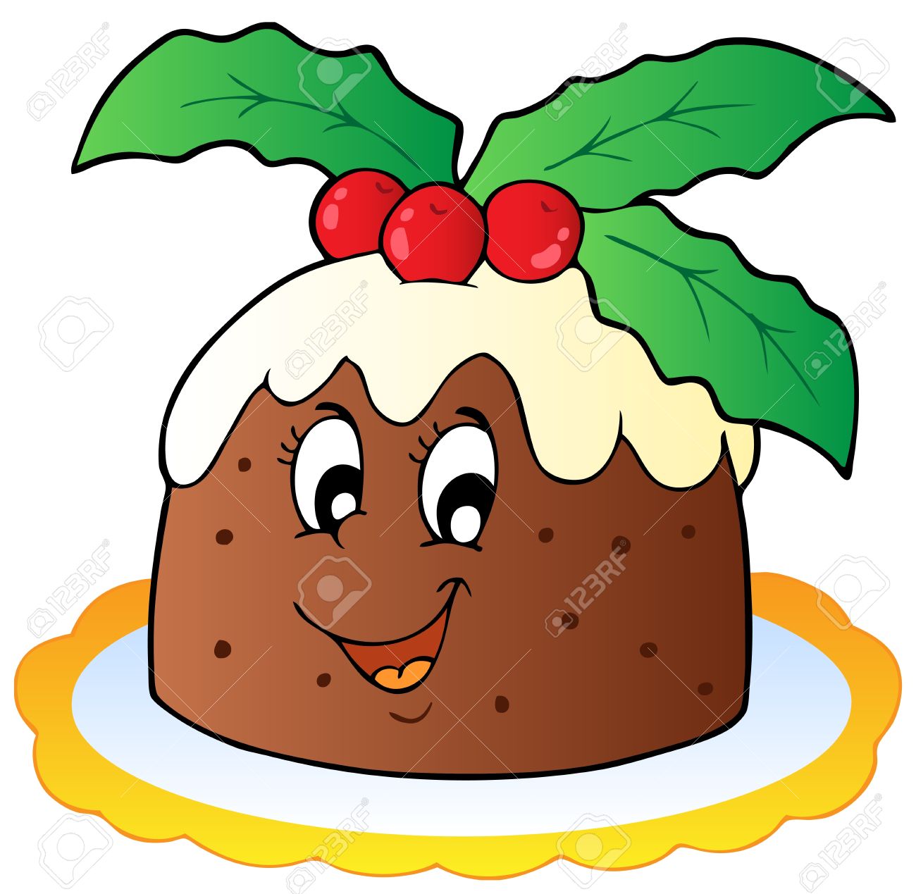 1300x1269 Cartoon Christmas Pudding
