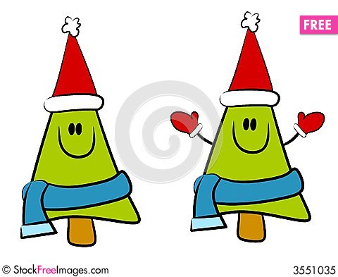 480x393 Cartoon Smiling Christmas Tree