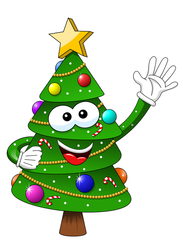 600x800 Funny Cartoon Christmas Tree Vector 08
