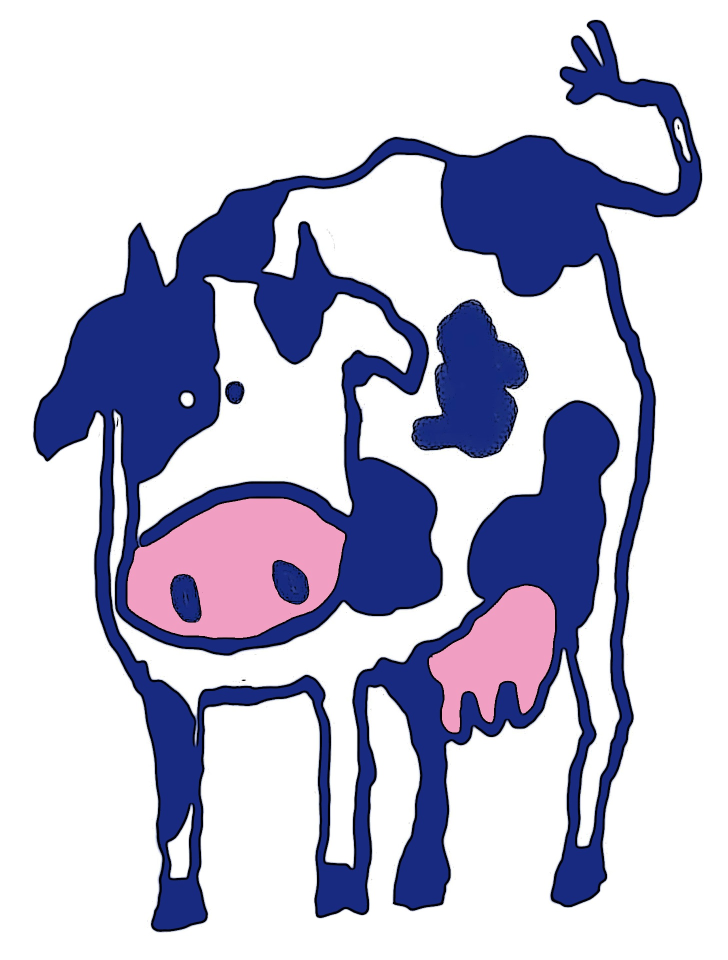 1456x1920 Free Images Cow, Pasture, Blue, Beef, Artwork, Graze, Cows, Font