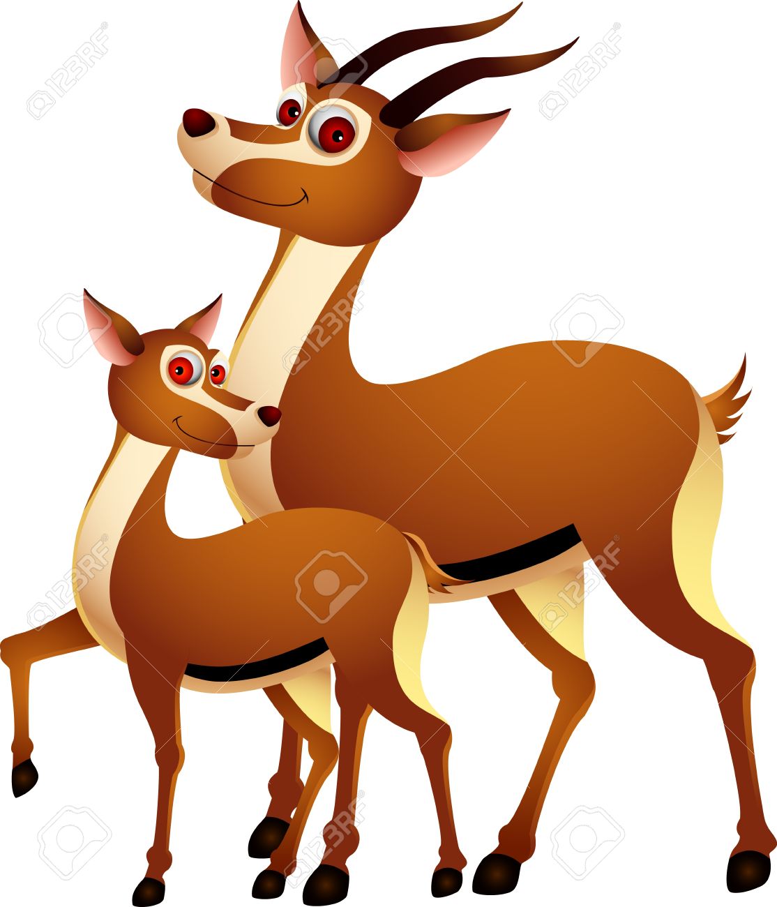 1114x1300 Adult Cartoons Funny Deer With His Son Royalty Free Cliparts