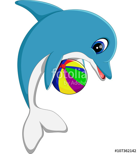 450x500 Illustration Of Cute Dolphin Cartoon Stock Image And Royalty