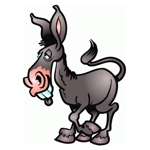 500x500 Cute Donkey Cartoon