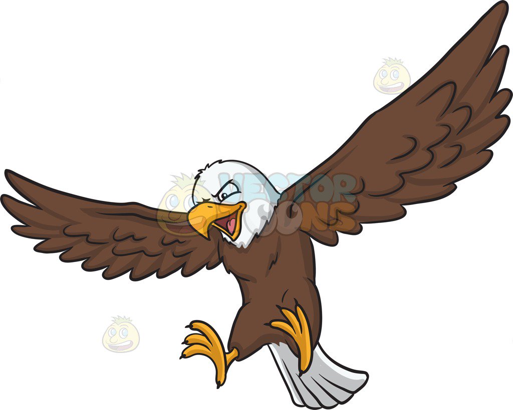 1024x820 An Eagle That Is About To Land Cartoon Clipart