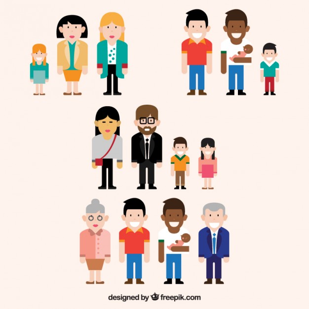 626x626 Different Types Of Families Collection Vector Free Download