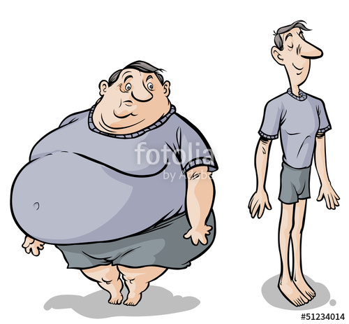 500x463 Cartoon Fat Slim Male Characters. Stock Image And Royalty Free