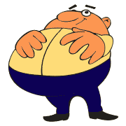 180x180 Fat Man Cartoon Clipart