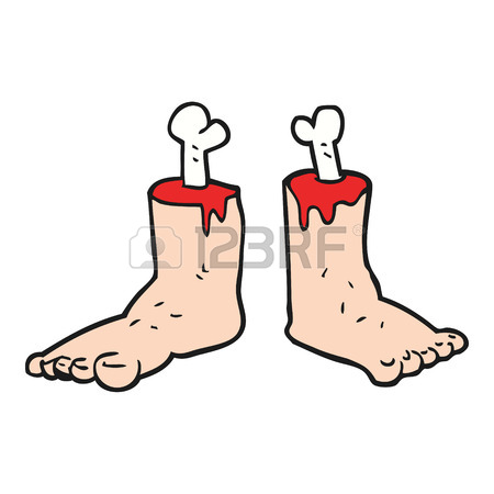 450x450 Freehand Textured Cartoon Gross Severed Feet Royalty Free Cliparts