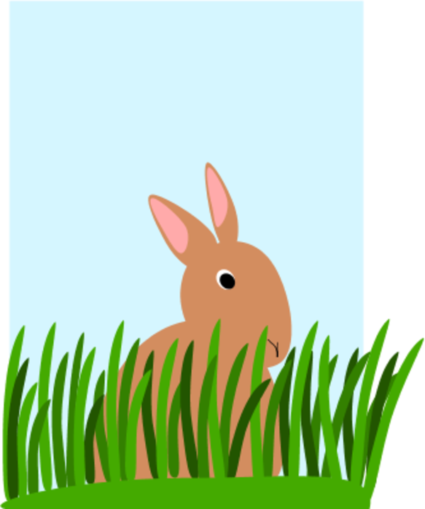 600x719 Rabbit Eating Grass Clipart