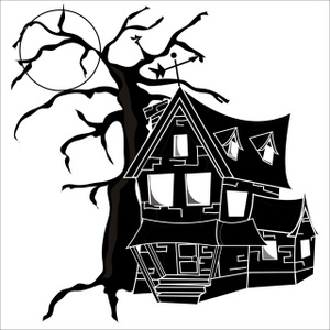 300x300 Haunted House Clipart Image