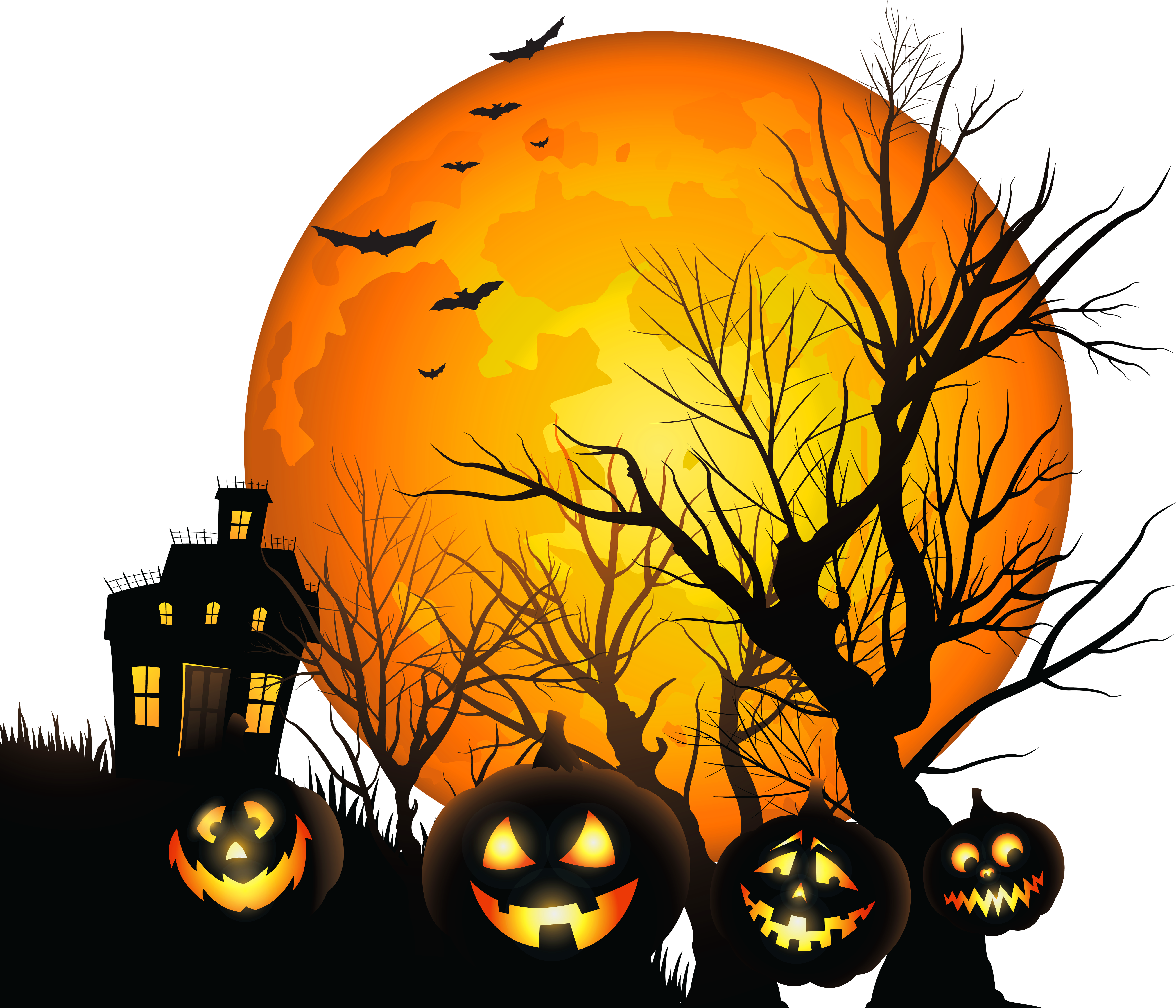 6400x5489 Large Haunted House And Moon Png Clipartu200b Gallery Yopriceville