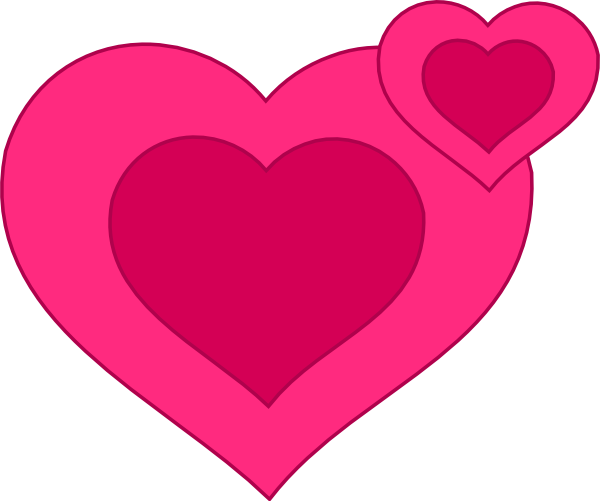 600x501 Two Pink Hearts Together Clip Art