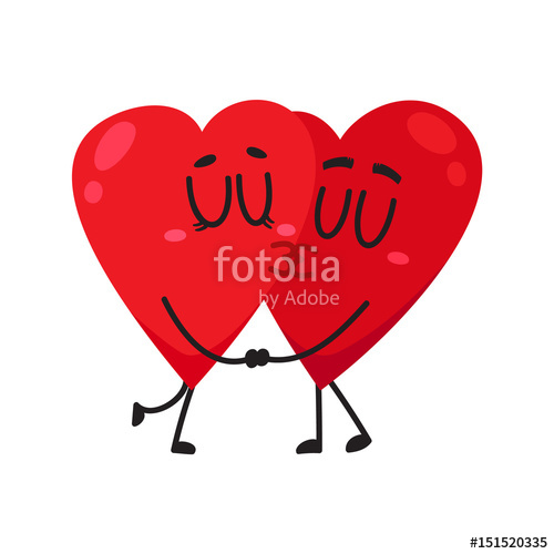 500x500 Two Hearts Kissing Each Other, Holding Hands, Couple In Love