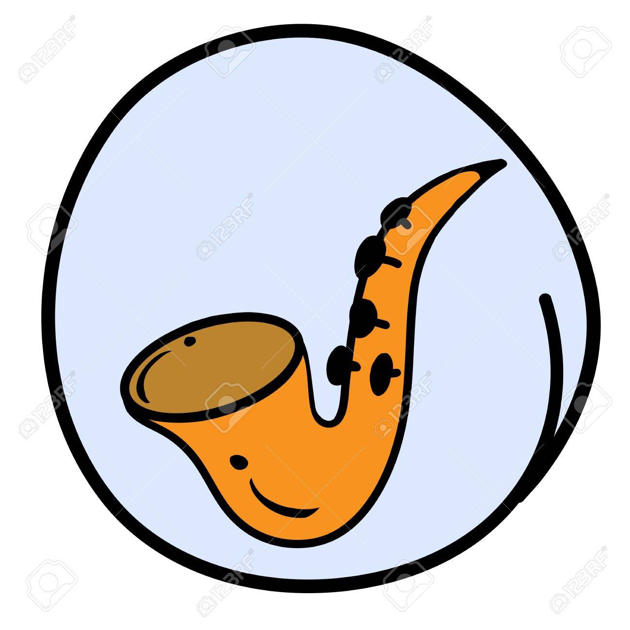1300x1300 Musicalstruments , A Cartoon Illustration Of A Saxophone