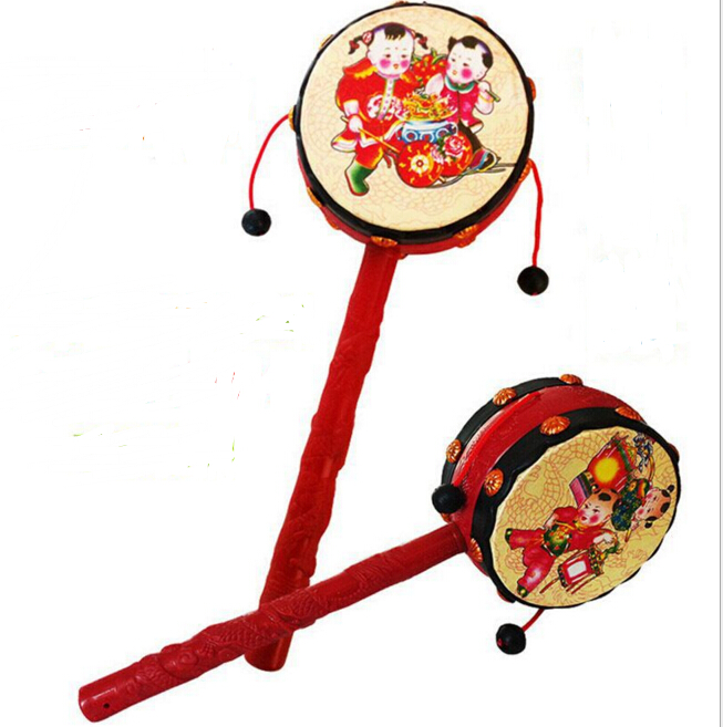 653x657 Baby Kids Cartoon Hand Bell Toy Wooden Rattle Drum Musical