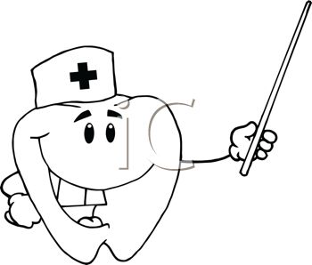 350x298 Picture Of A Cartoon Tooth Wearing A Nurses Hat Holding A Pointer