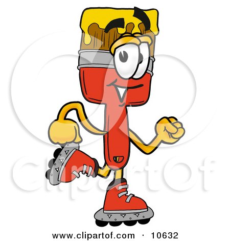 450x470 Clipart Picture Of A Paint Brush Mascot Cartoon Character