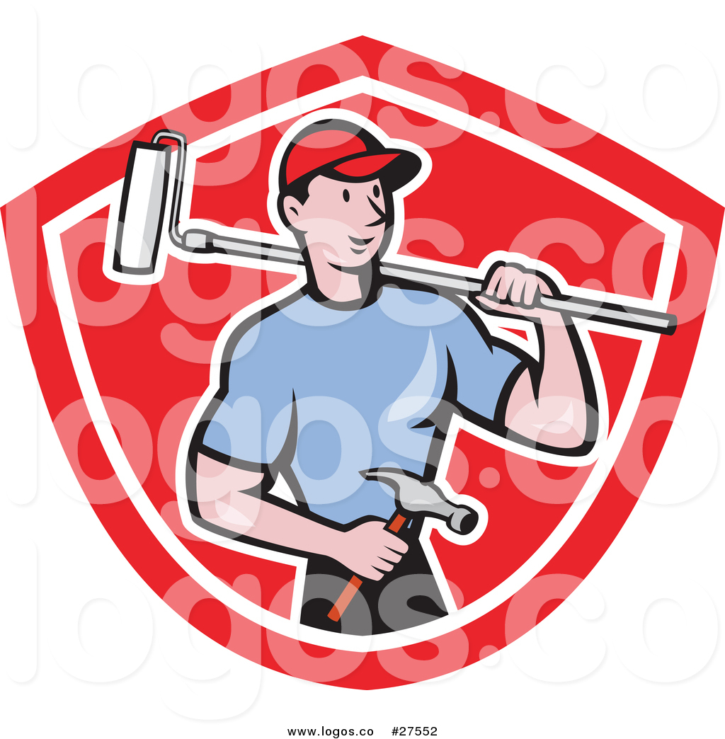 1024x1044 Royalty Free Vector Logo Of Cartoon White Male Handyman