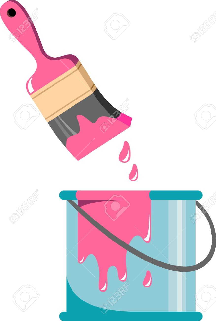 876x1300 Paint Clipart 8638239 Brush And Paint Can Stock Vector Cartoon