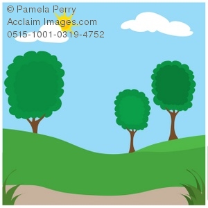 300x300 Art Illustration Of A Park In Summer With Trees