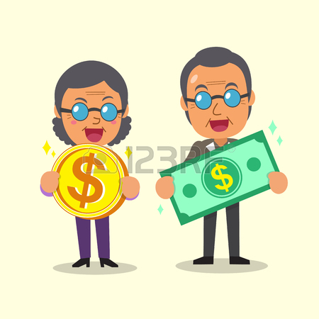 450x450 Cartoon Business People Holding Money Royalty Free Cliparts