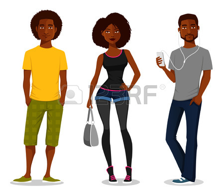 450x380 Cute Cartoon Illustration Of Young People Royalty Free Cliparts