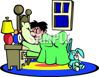 350x271 Royalty Free Clipart Image Cartoon Of A Man Sleeping Peacefully