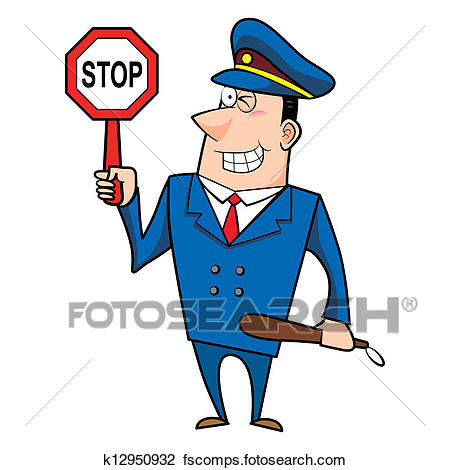 450x470 Clip Art Of African Traffic Police Officer K5152477