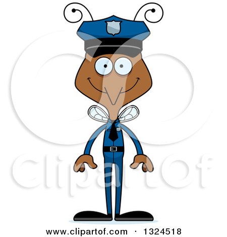 450x470 Clipart Of A Cartoon Happy Mosquito Police Officer