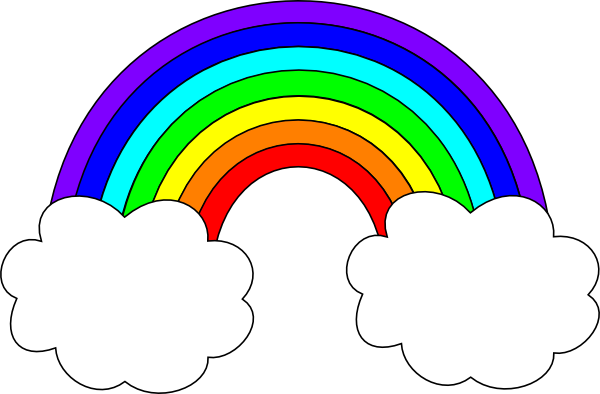 600x394 Rainbow With Clouds Clip Art