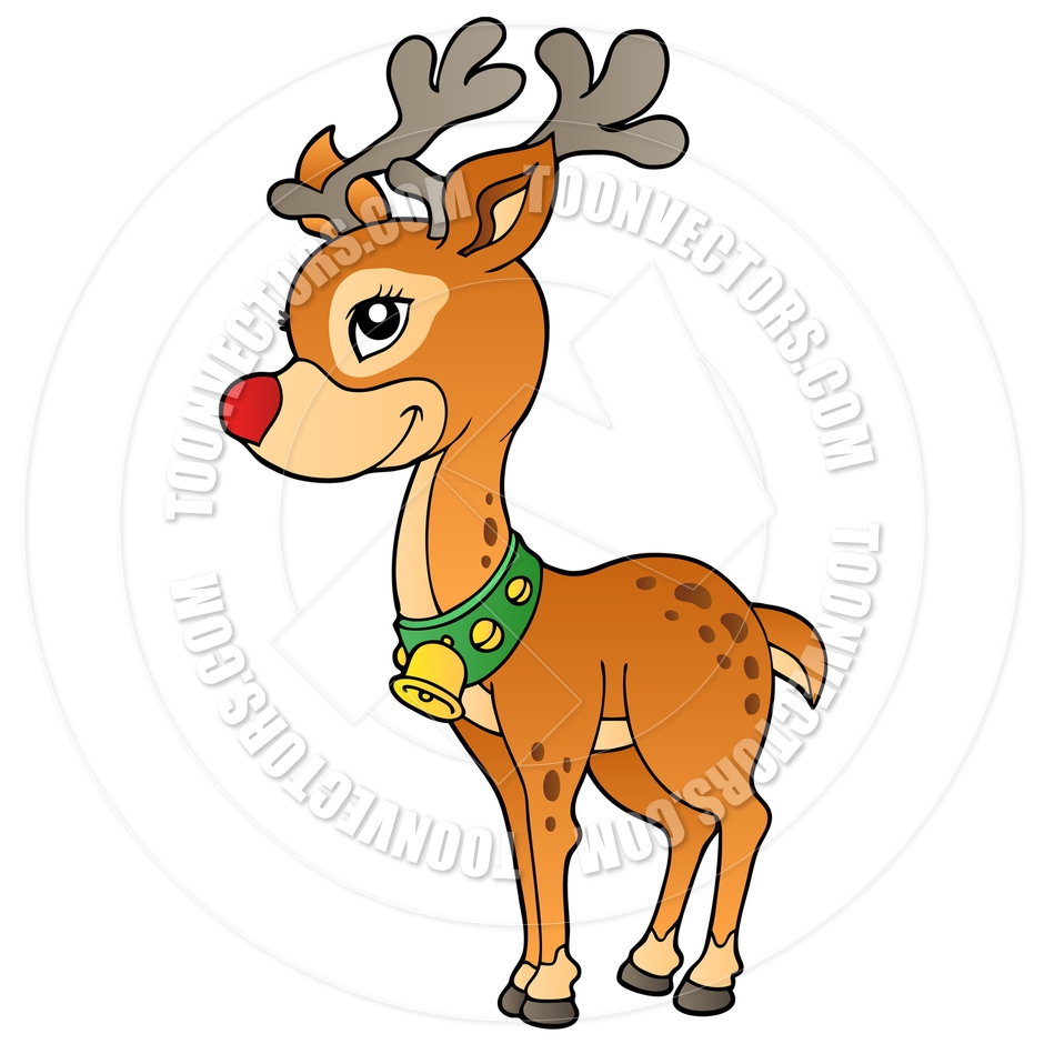 940x940 Cartoon Young Christmas Reindeer By Clairev Toon Vectors Eps
