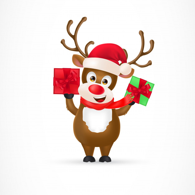 626x626 Christmas Reindeer Cartoon Character Vector Free Download