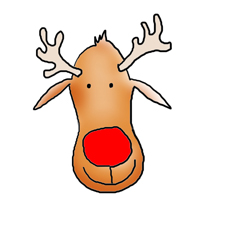 236x236 Funny Reindeer Clipart