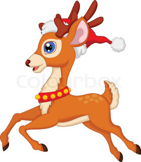 279x320 Illustration Of Beautiful Cartoon Reindeer Rudolf Stock Vector