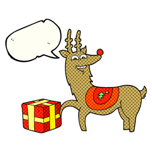 300x300 Cartoon Christmas Reindeer Royalty Free Stock Image