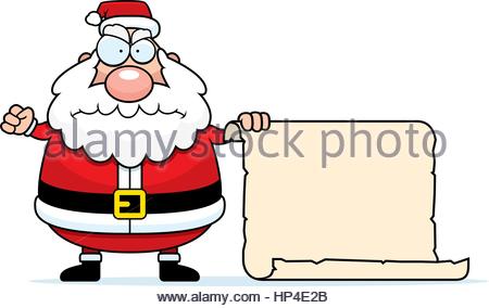 450x284 Cartoon Christmas Scroll Sign Of Santa Claus And His Reindeer