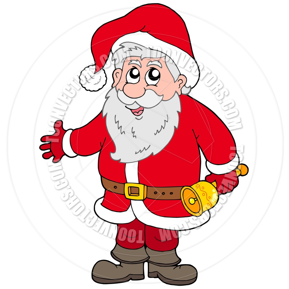 940x940 Cartoon Cute Santa Claus With Bell By Clairev Toon Vectors Eps