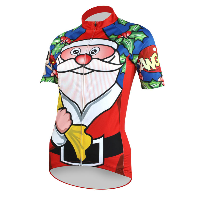 800x800 Cartoon Santa Claus And Christmas Reindeer Pattern Short Sleeve