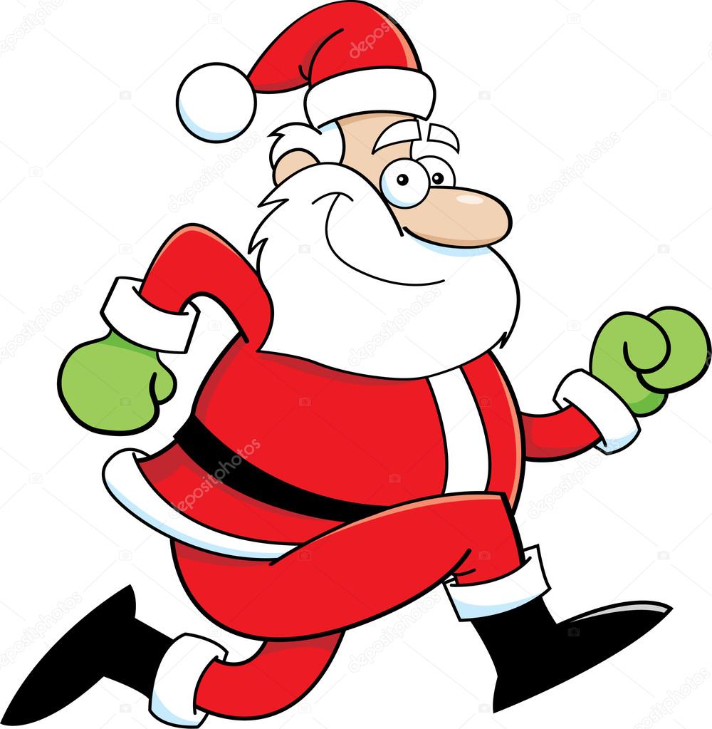1000x1023 Cartoon Santa Claus Running Stock Vector Kenbenner