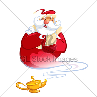 325x325 Happy Smiling Santa Claus Cartoon Character Carrying A Bag Gl