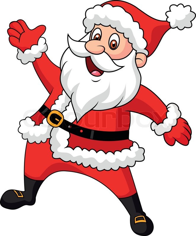 662x800 Vector Illustration Of Santa Clause Cartoon Waving Hand Stock