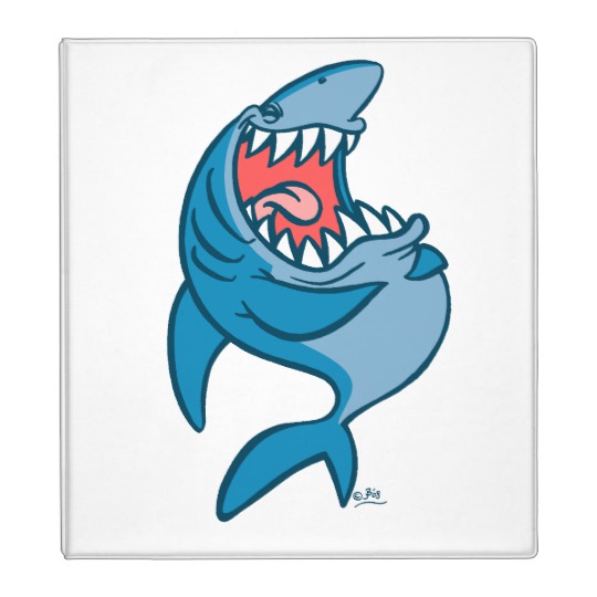 540x540 Laughing Cartoon Sharks Binder