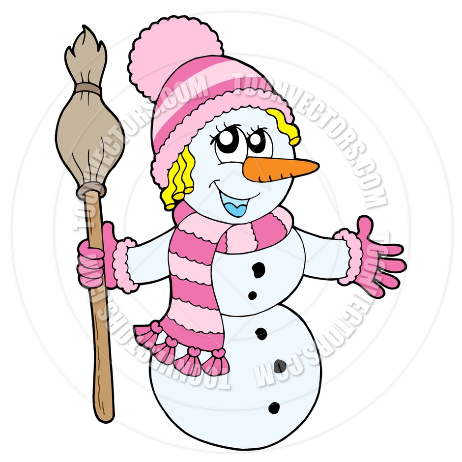 940x940 Cartoon Cute Snowman Girl By Clairev Toon Vectors Eps