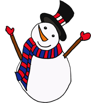 300x340 Funny Snowman Cartoon Clipart